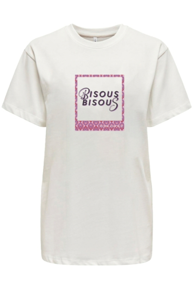 ONLFLEUR LIFE S/S TEE CS JRS 15346852 Cloud Dancer/Bisous